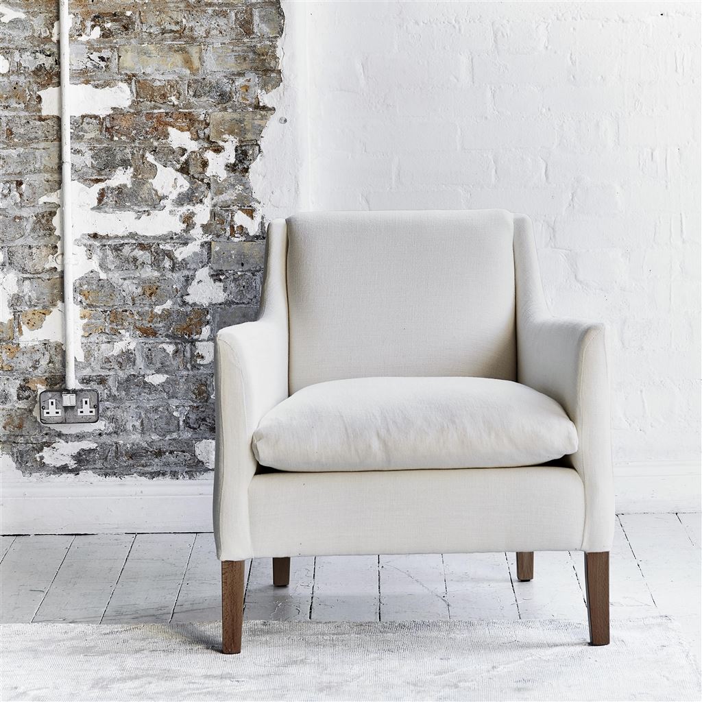 Milan Chair - Walnut Legs - Brera Lino Alabaster