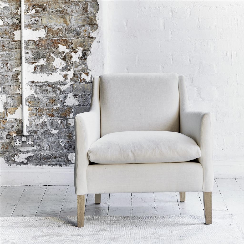 Milan Chair - Beech Legs - Brera Lino Alabaster