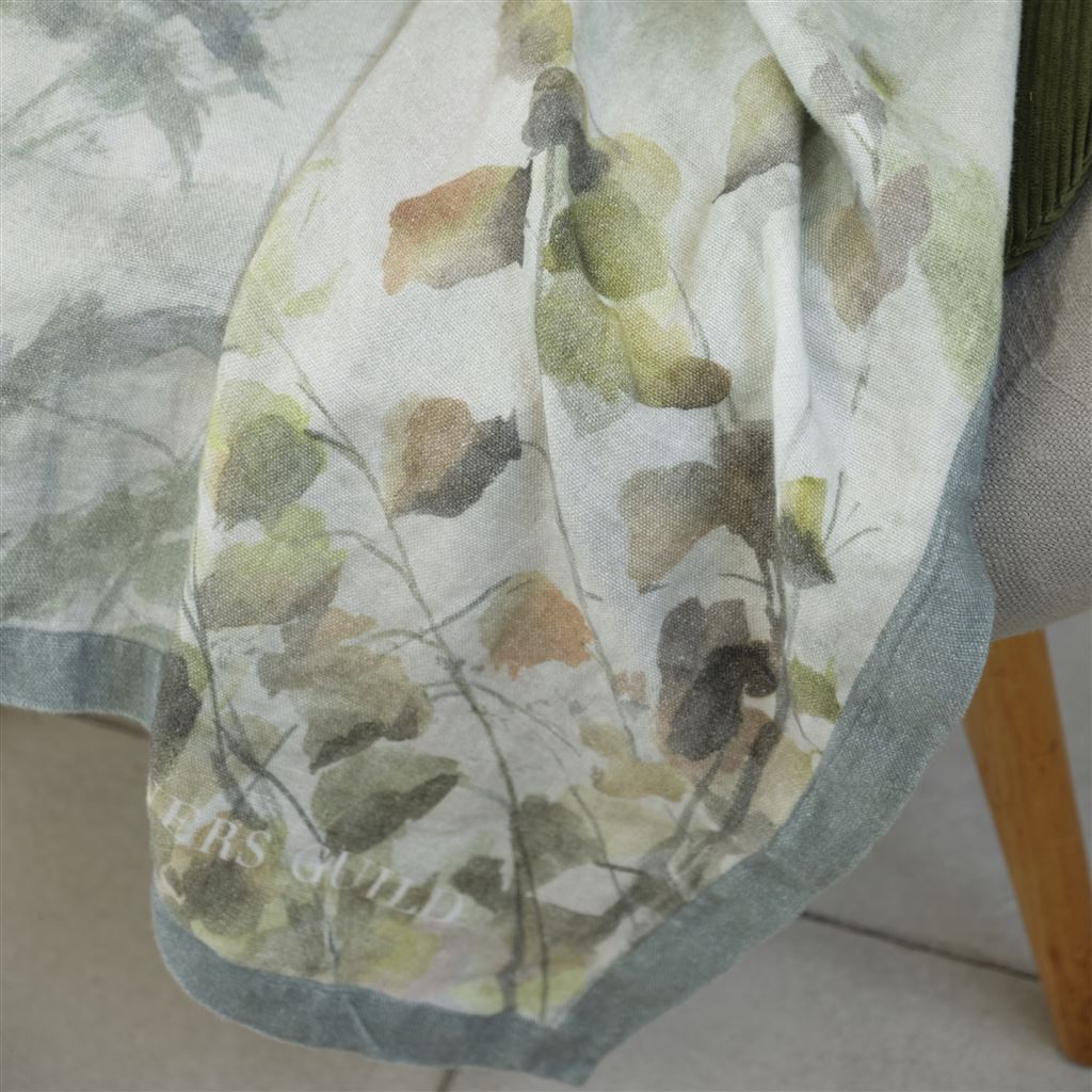 Maple Tree Celadon Linen Throw