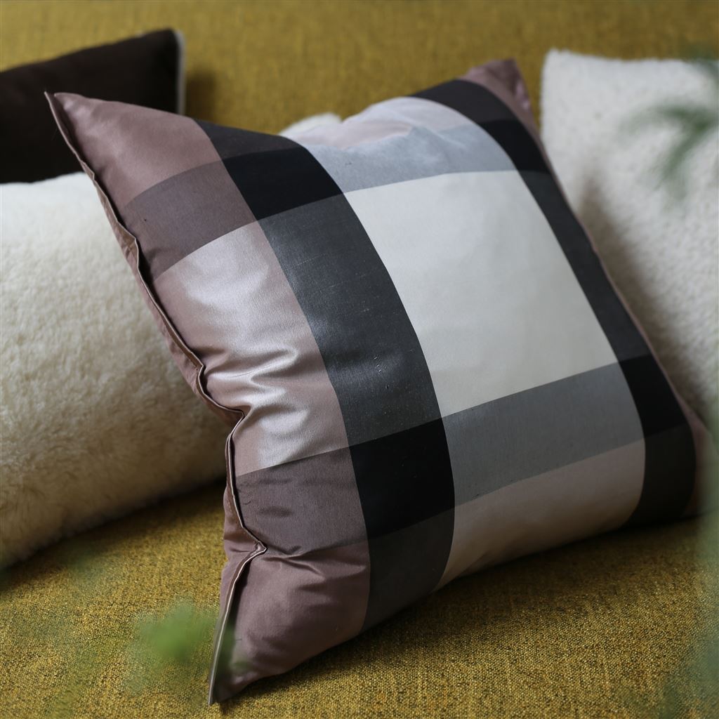 Varanasi Taupe Silk Cushion