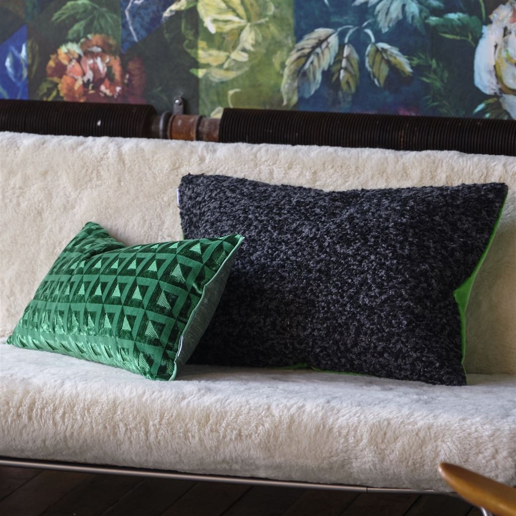 Coussin en velours Monserrate Viridian 
