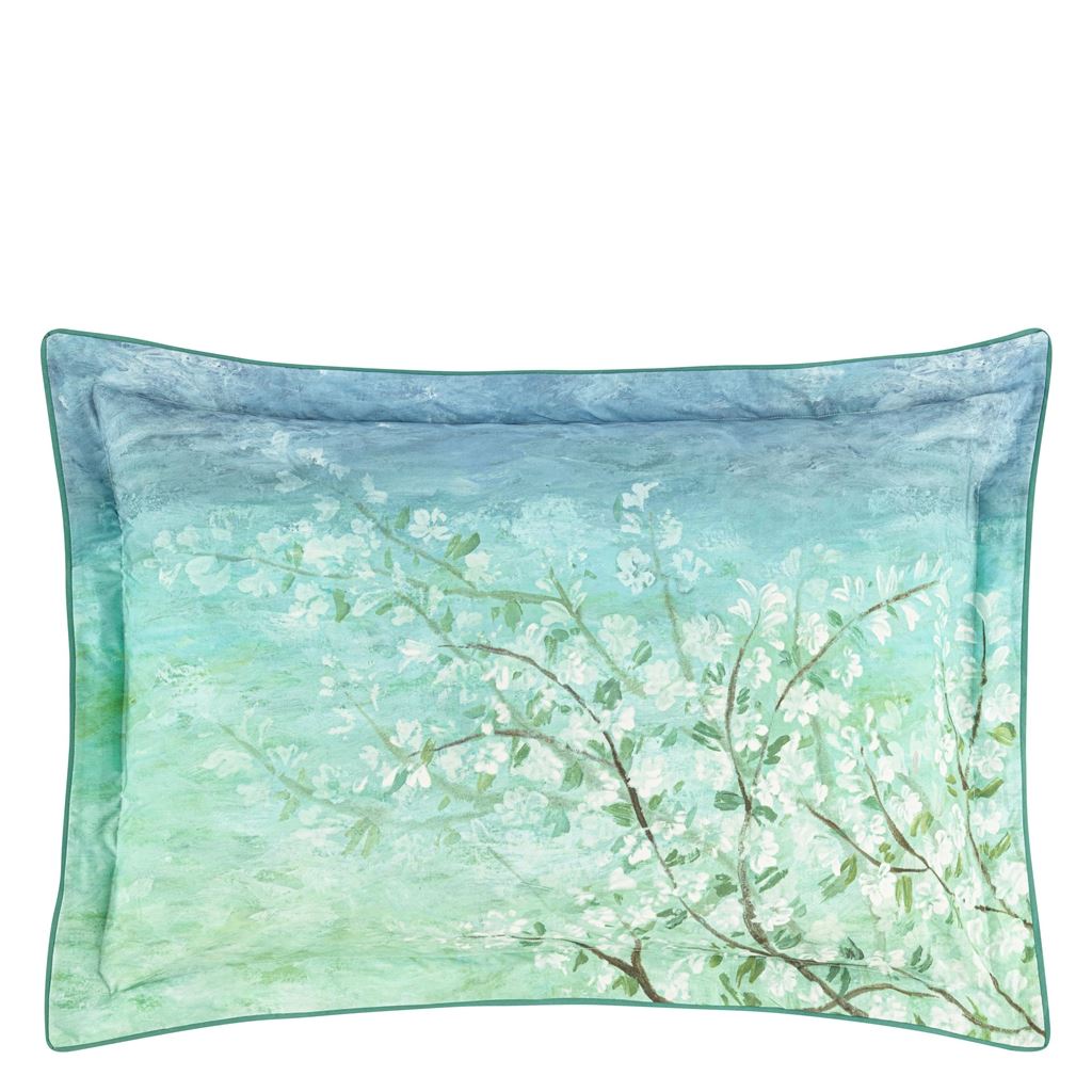 Indian Blossom Cerulean Oxford Pillowcase