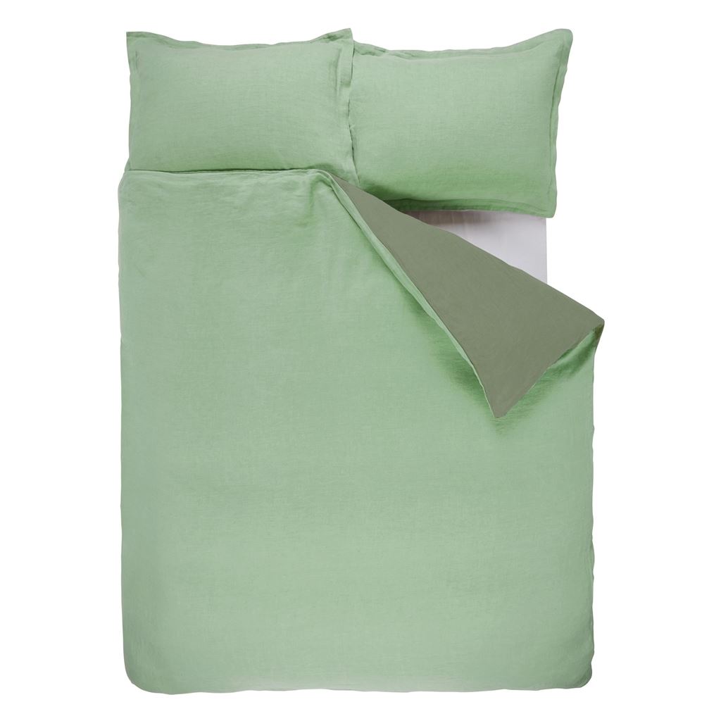 Biella Pale Jade & Olive Superking Duvet Cover