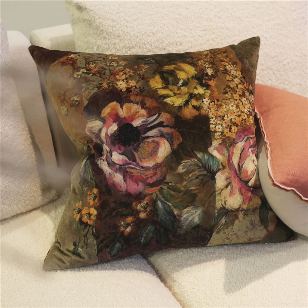 Coussin en velours Minakari Rosewood