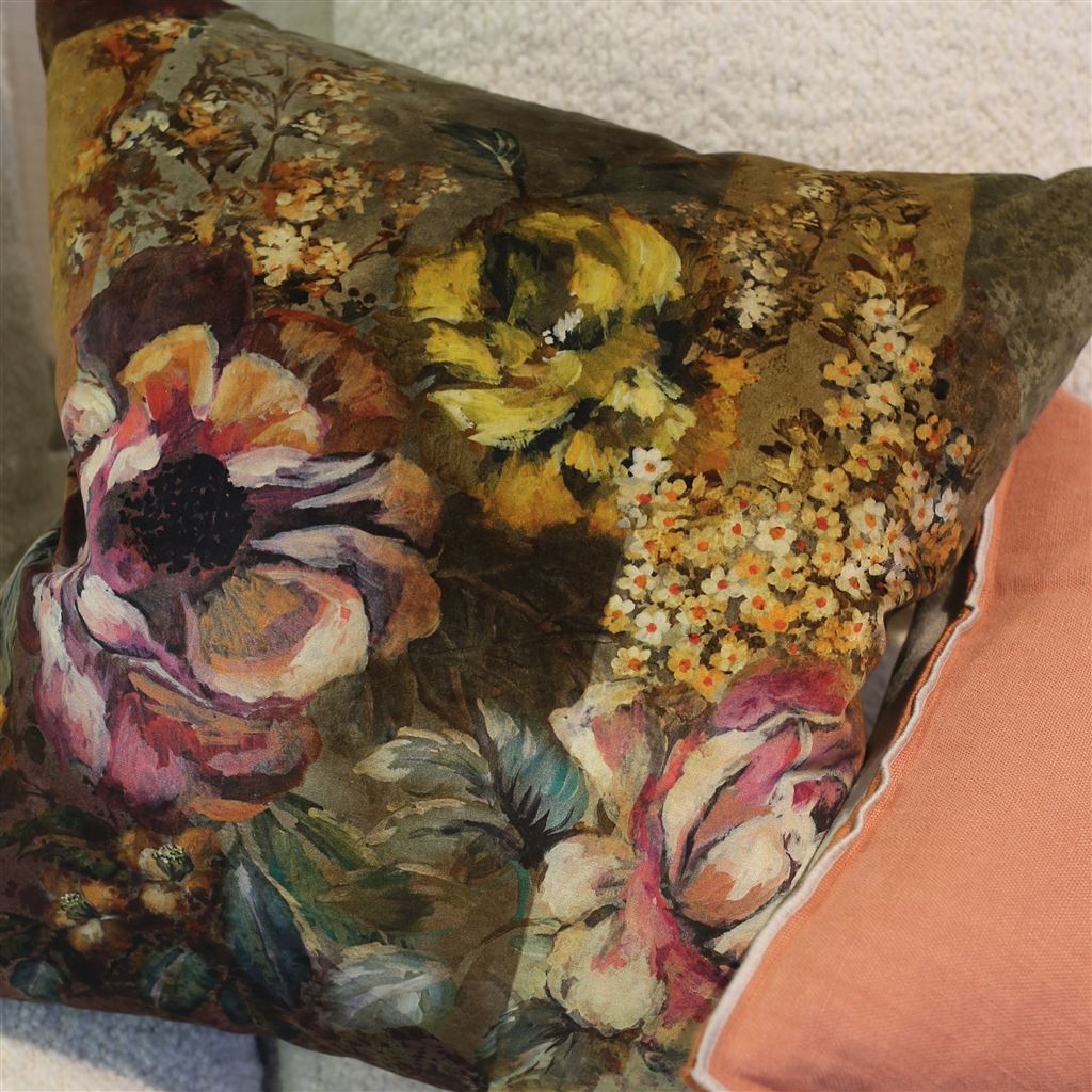 Coussin en velours Minakari Rosewood