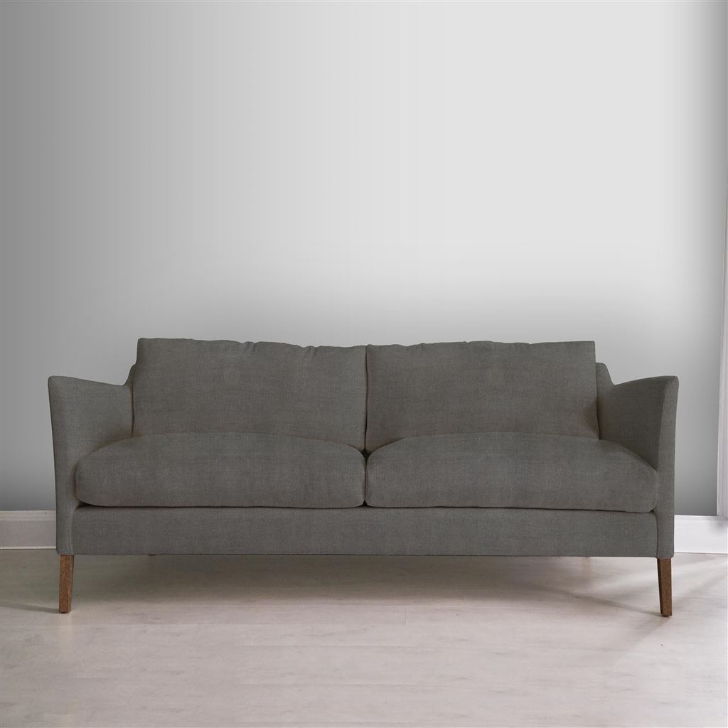 Milan 2.5 Seat Sofa - Walnut Legs - Brera Lino Granite