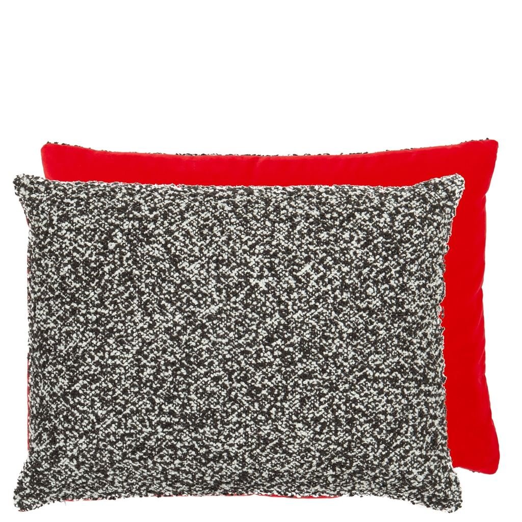 Elliottdale Charcoal & Scarlet Cushion 