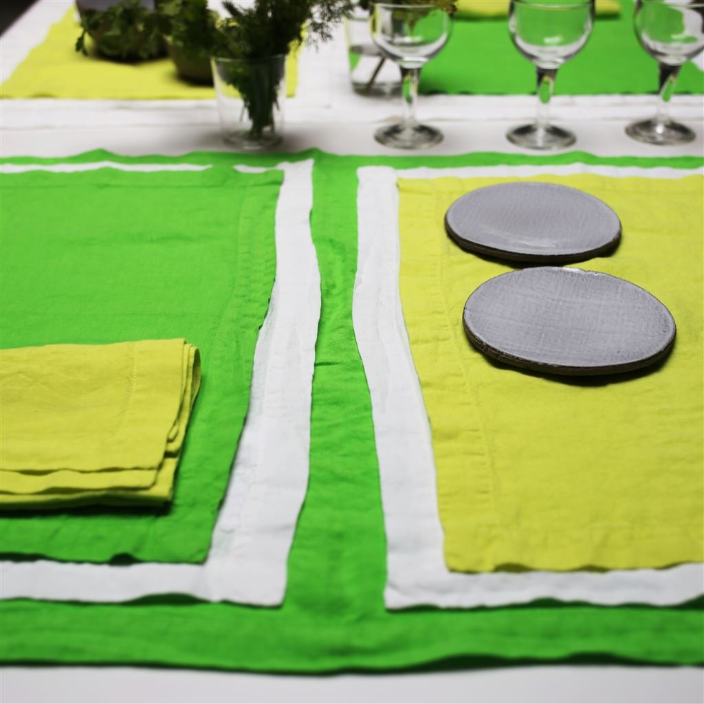 Lario Grass Linen Table Cloth, Runner, Placemats & Napkins