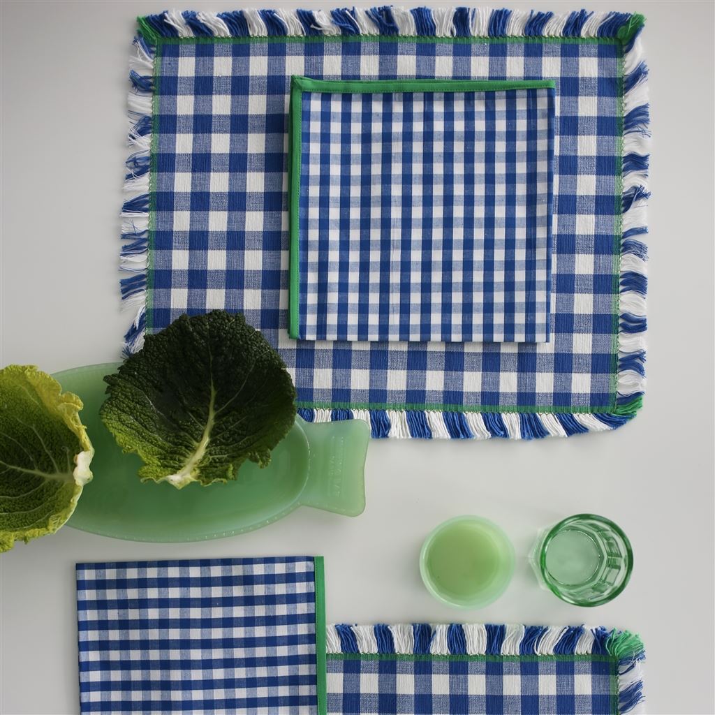 Saliya Cobalt Runner, Placemats & Napkins 