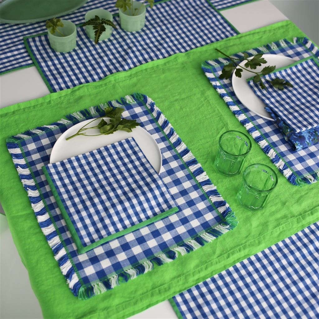 Lario Grass Linen Table Cloth, Runner, Placemats & Napkins