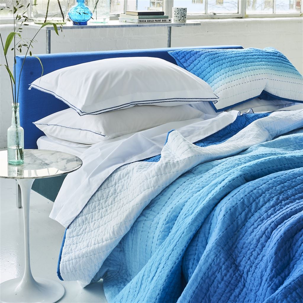 Astor Filato Cobalt Pillowcases & Flat Sheets