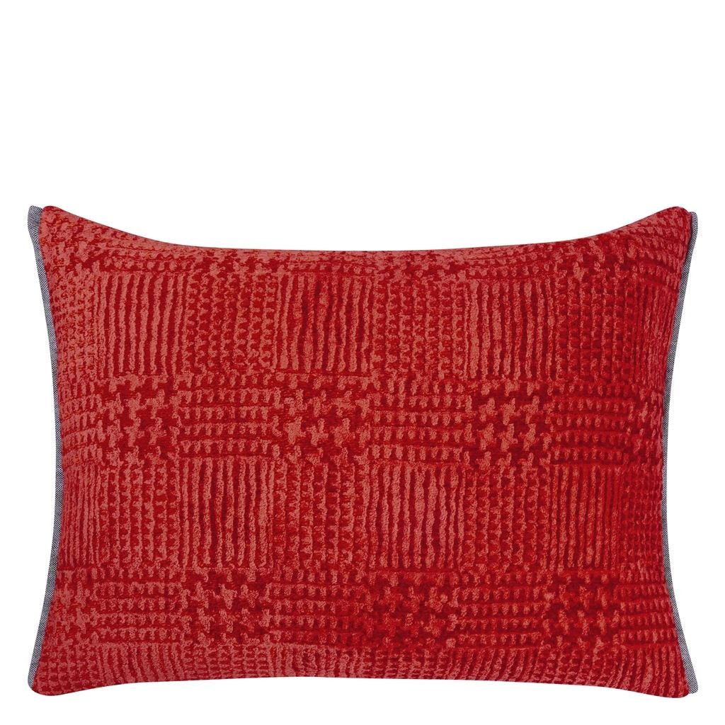 Queluz Paprika Velvet Cushion | Designers Guild