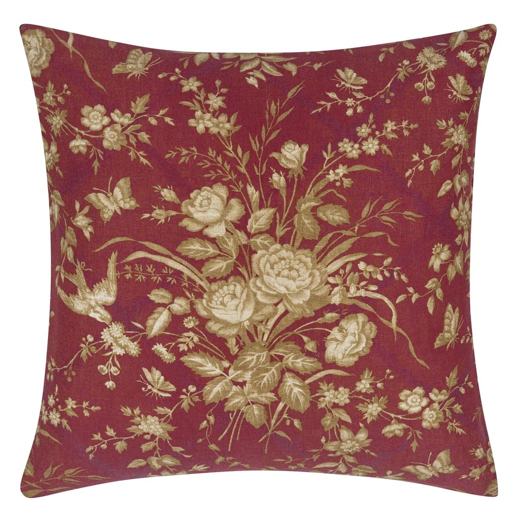 Eliza Floral Sunbaked Red Cushion