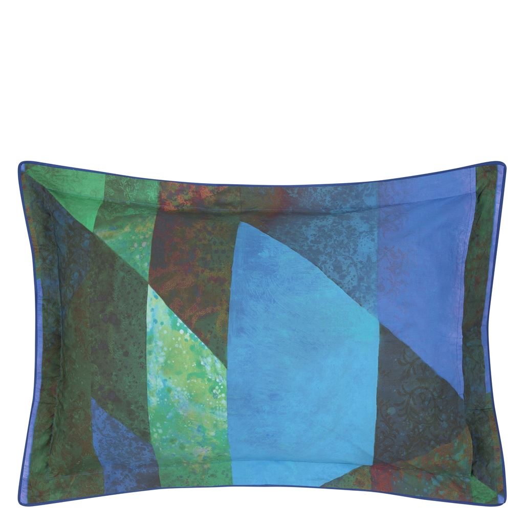 Minakari Cobalt Oxford Pillowcase - Reverse