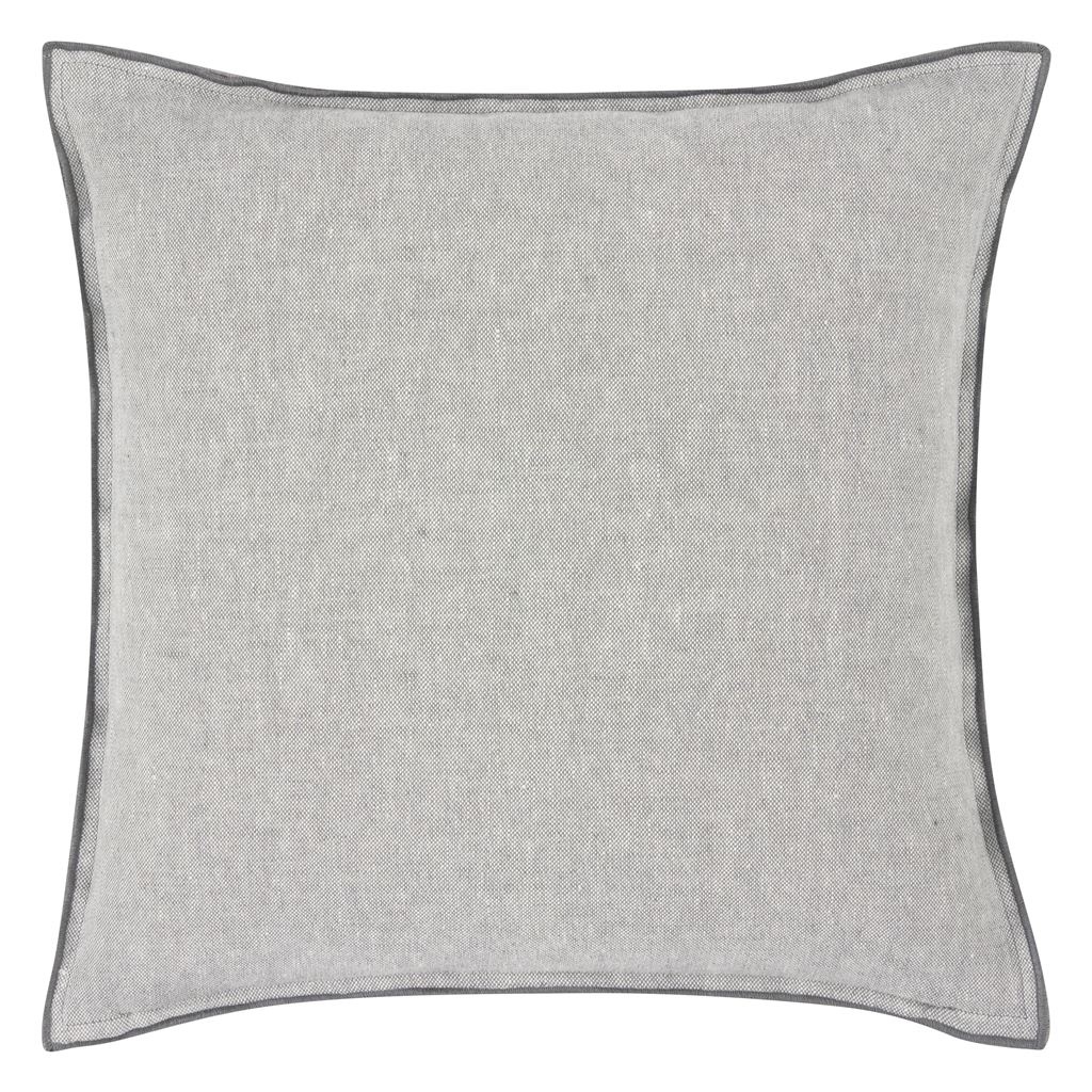 Brera Lino Pewter & Graphite Cushion - Reverse