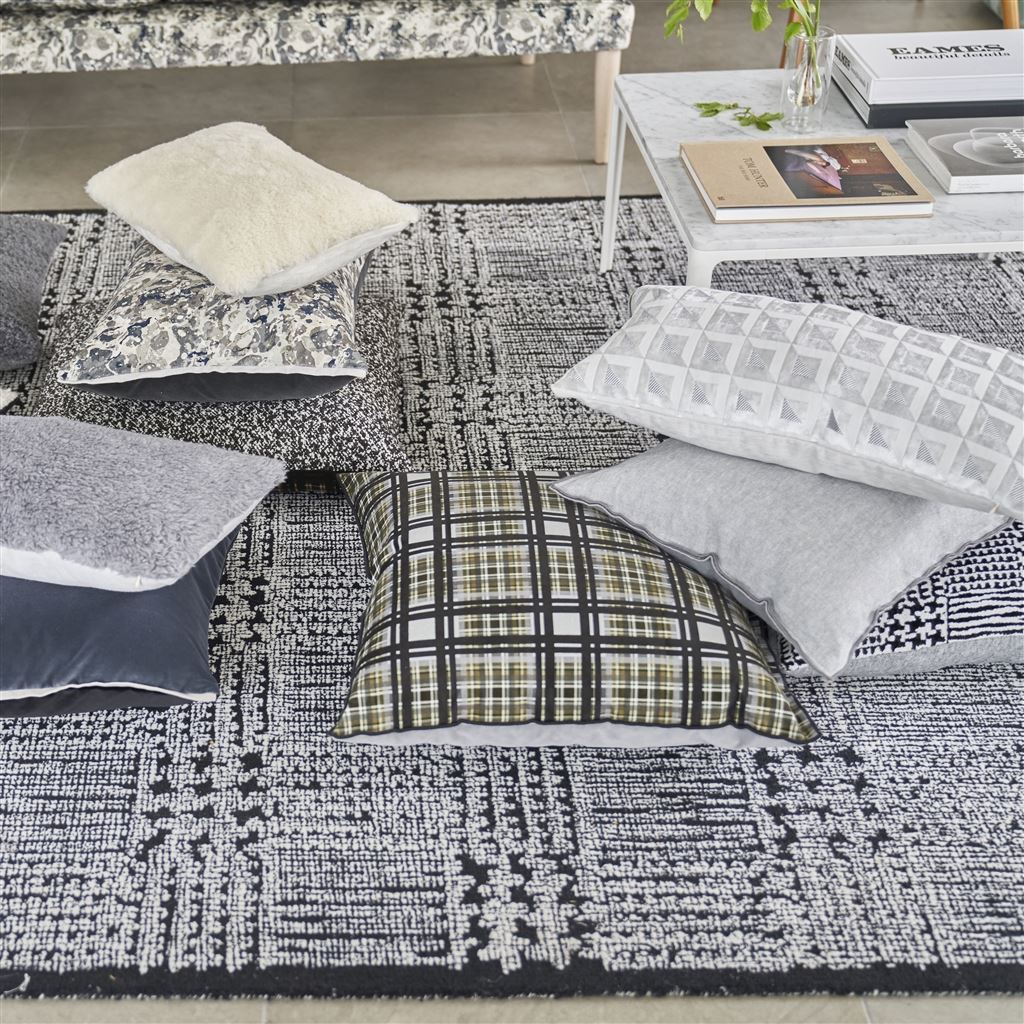 Coussin Brera Lino Pewter & Graphite Linen 