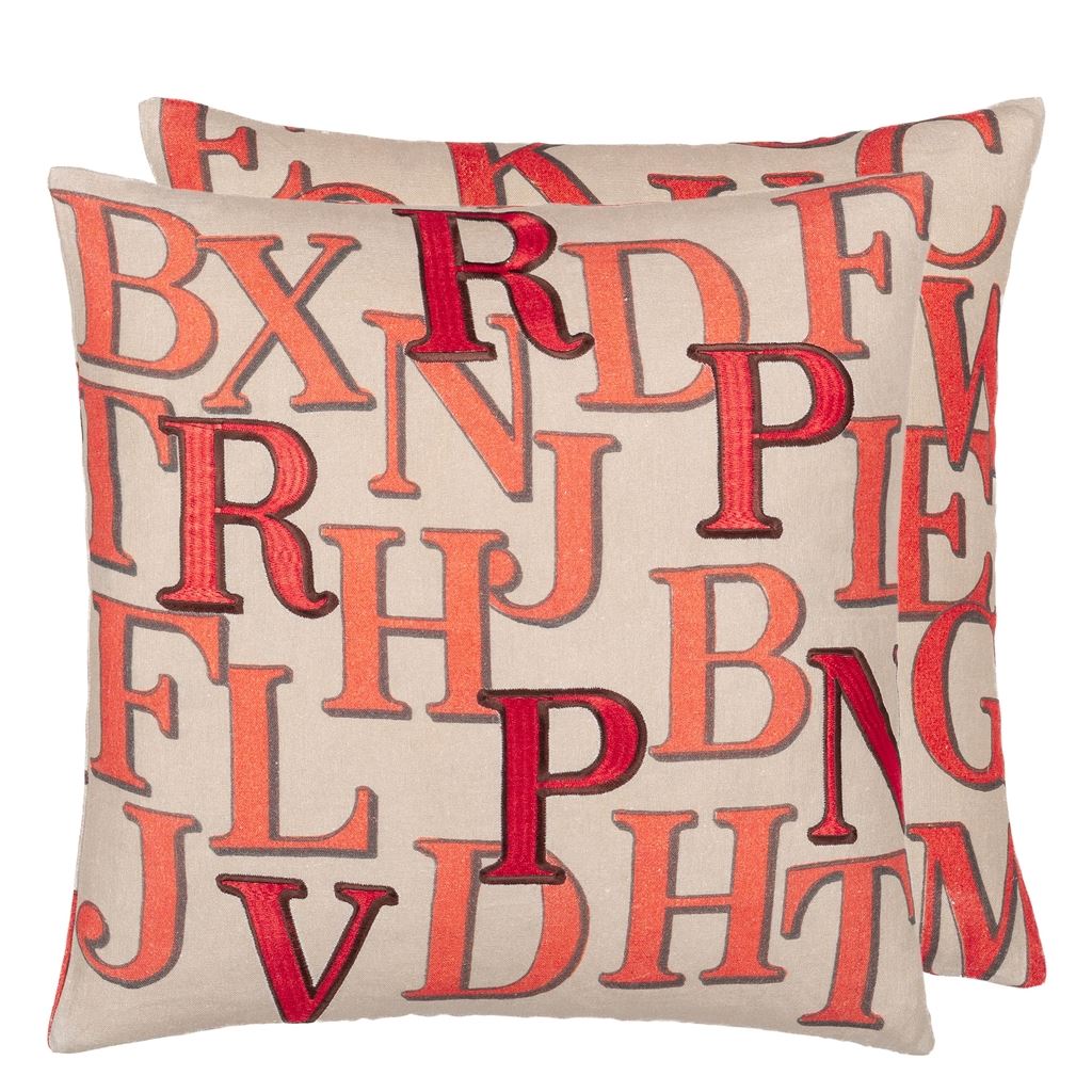 Alphabet Parchment Cushion 50x50cm - Without pad