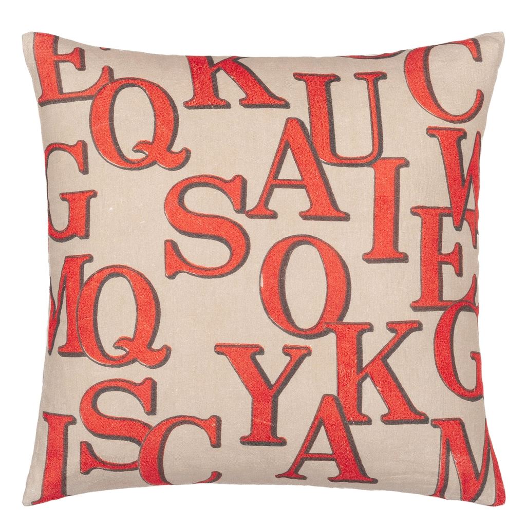 Alphabet Parchment Cushion