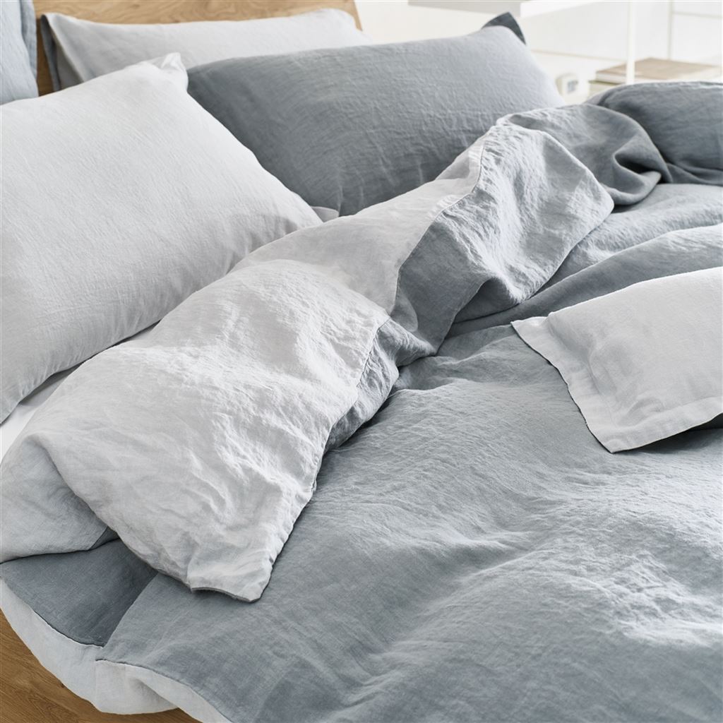 Biella Steel & Dove Pure Linen Bed Linen