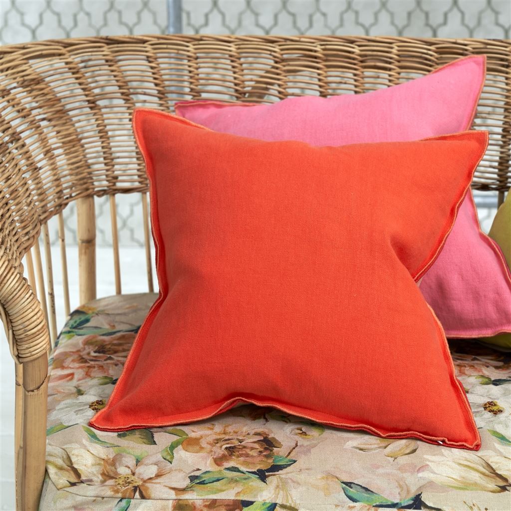 Coussin Brera Lino Nasturtium & Papaya Linen