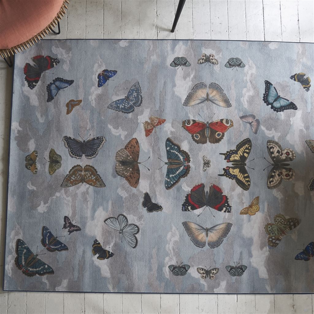 Mirrored Butterflies Sky Rug