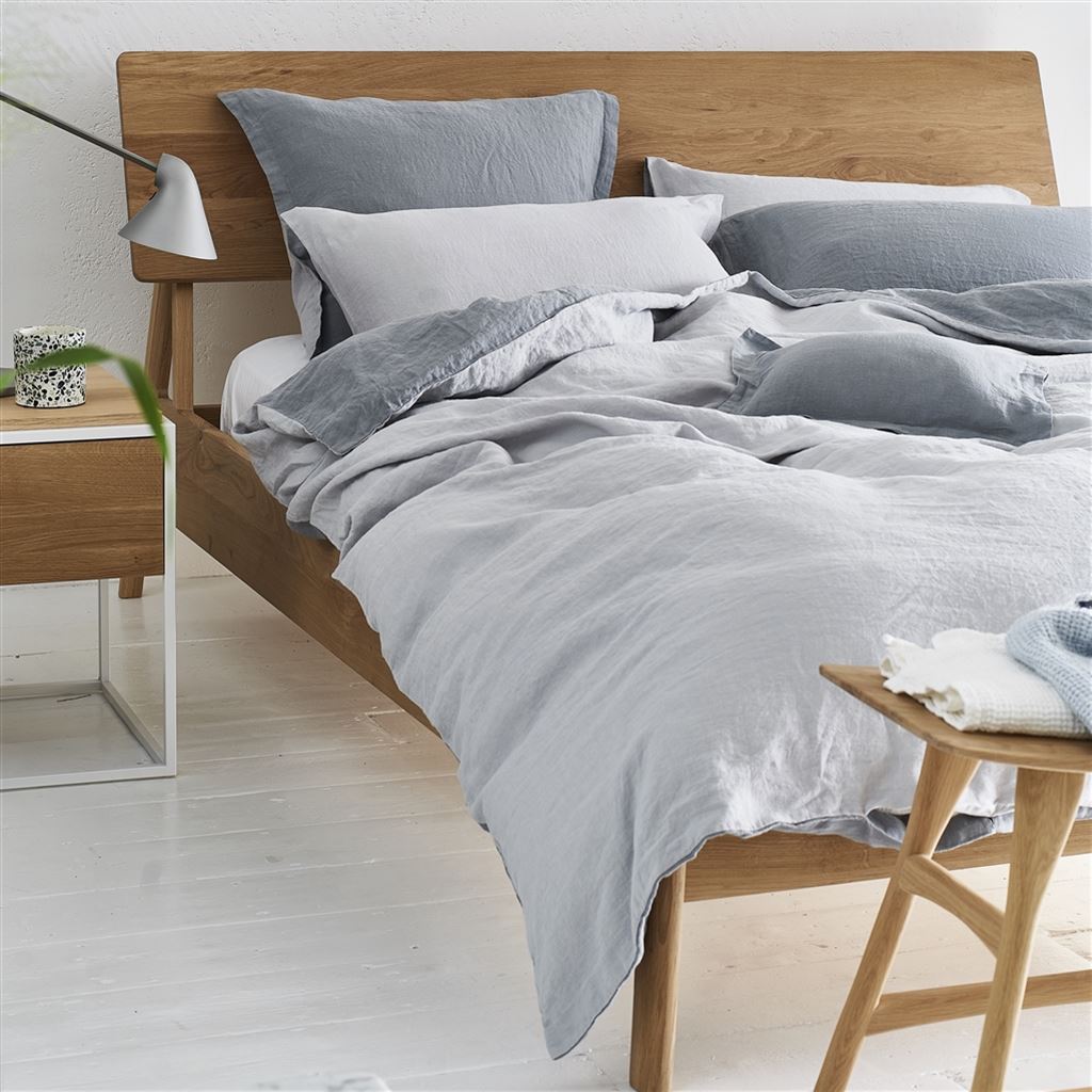 Biella Steel & Dove Pure Linen Bed Linen