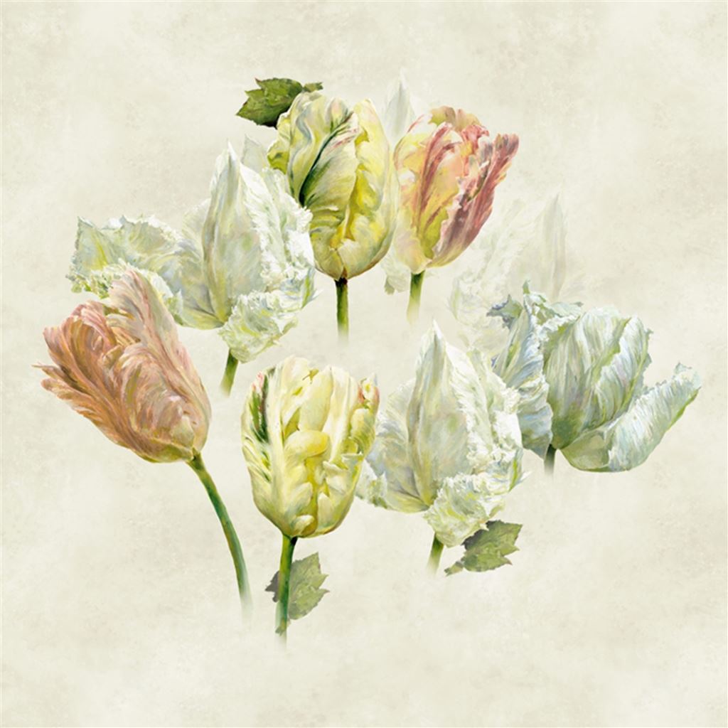 Spring Tulip Buttermilk Shower Curtain