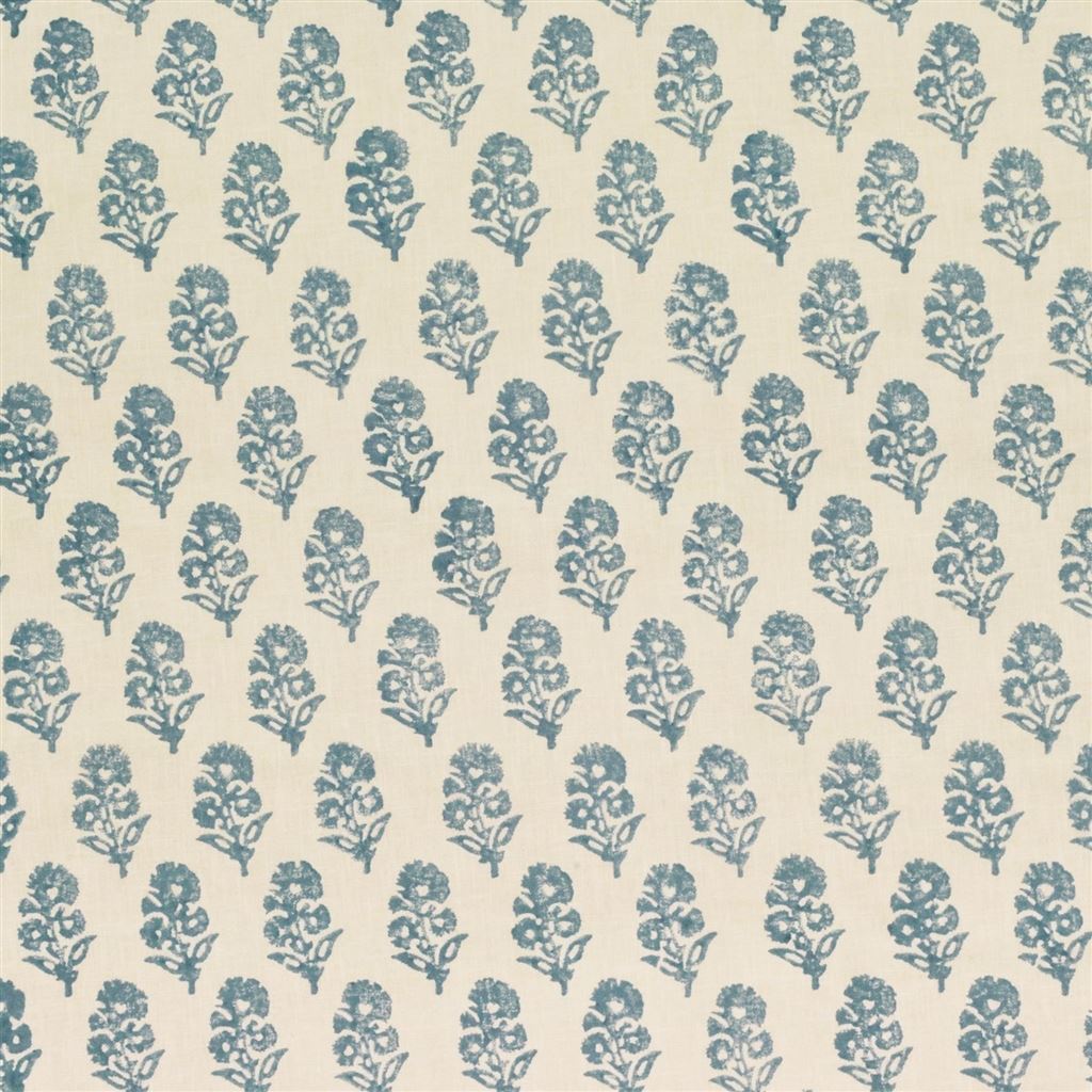 Allie Blockprint - Chambray Cutting