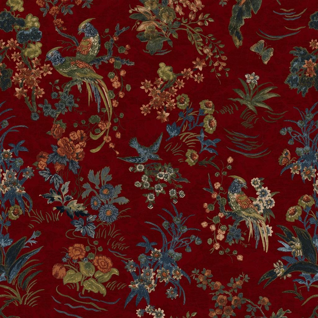 campbell floral - lacquer red