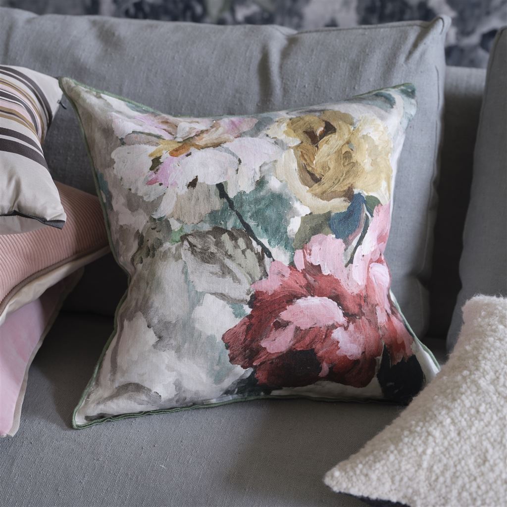 Coussin Tapestry Flower Eau De Nil 