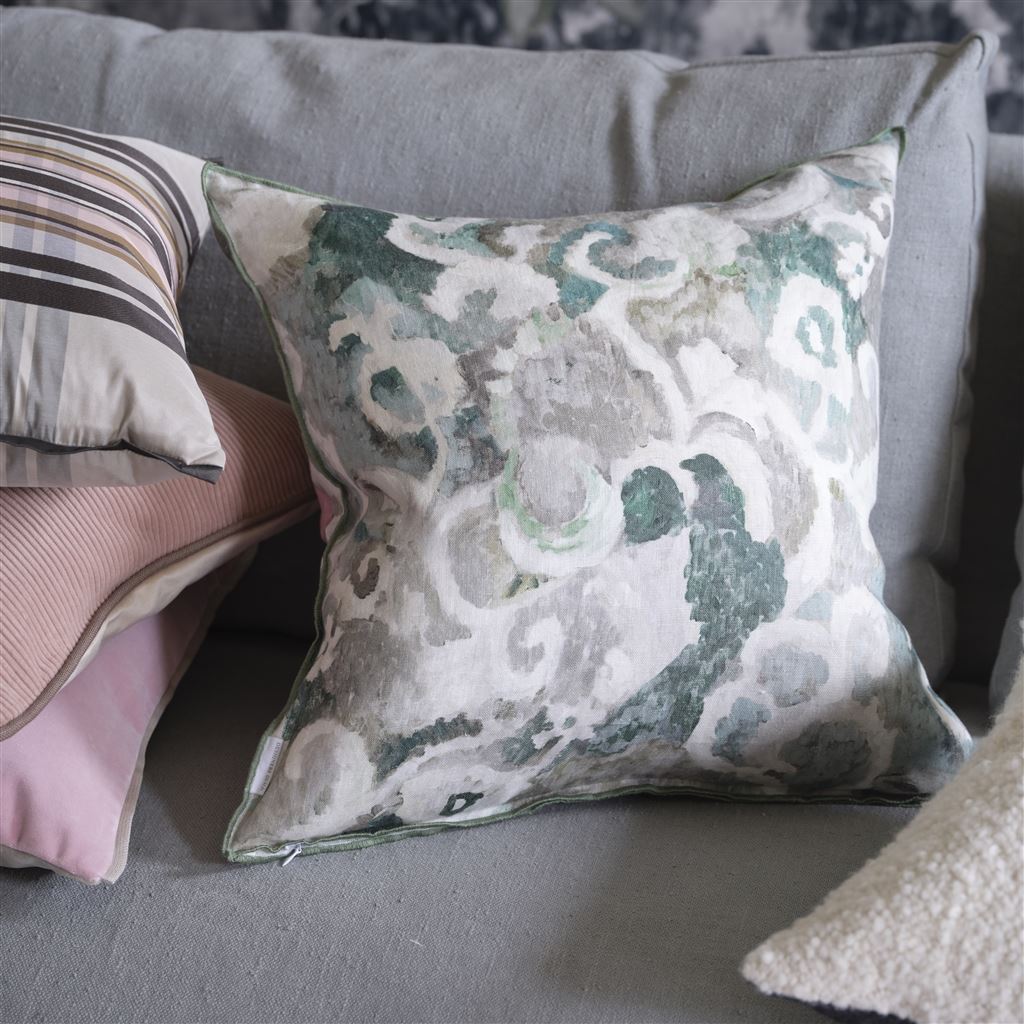 Coussin Tapestry Flower Eau De Nil 