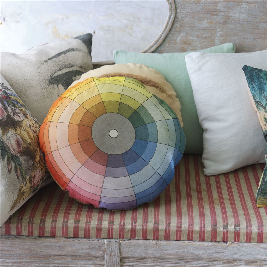 Cuscino con ruota cromatica multicolore 