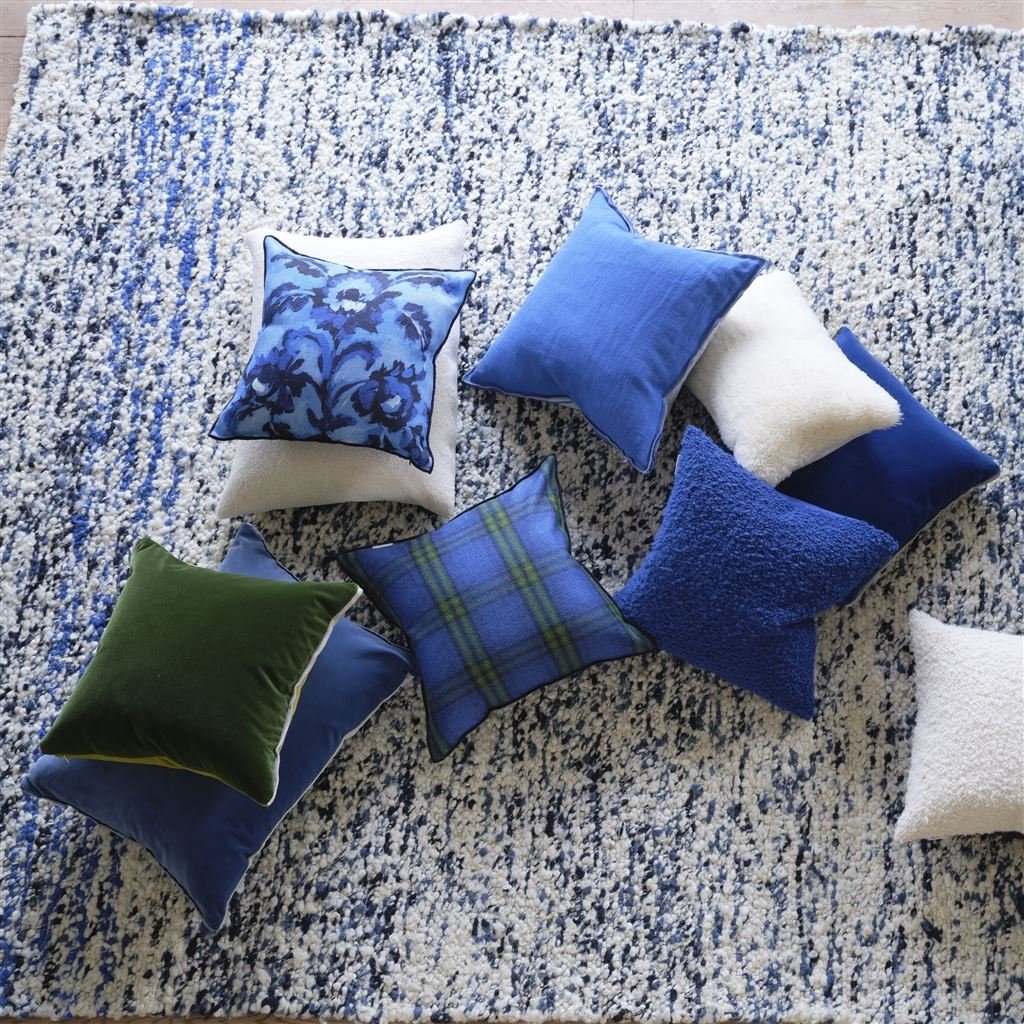 Cassia Denim & Zinc Velvet Decorative Pillow