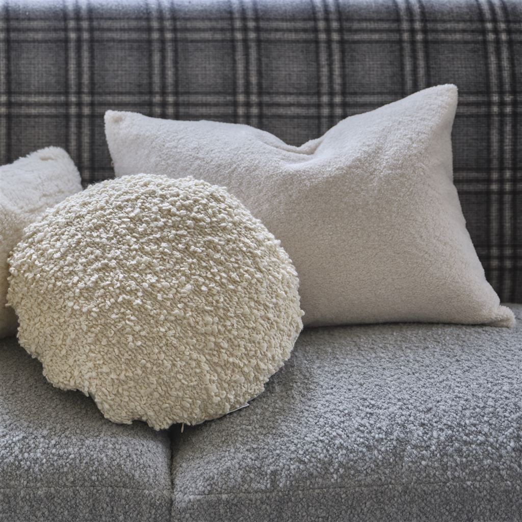 Polwarth Chalk Faux Fur Decorative Pillow 