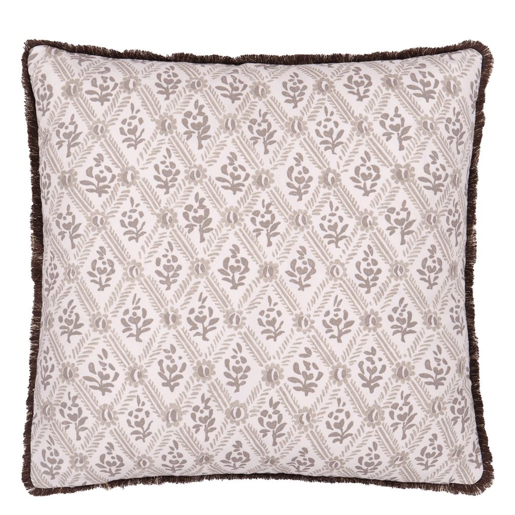 Eagle House Damask Limestone Cushion - Reverse