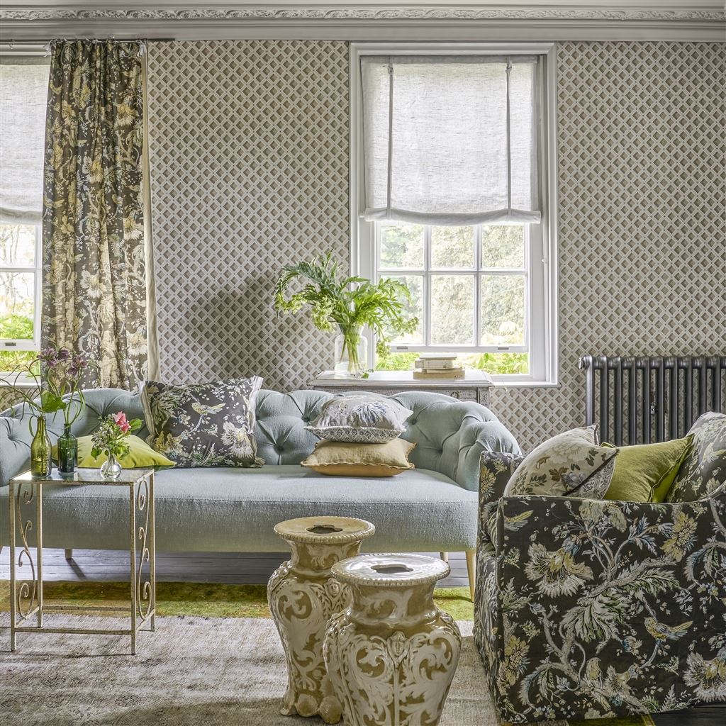 Eagle House Damask Limestone Kissen