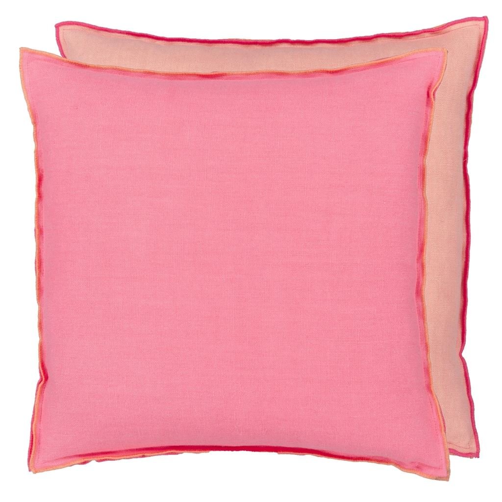 Brera Lino Hibiscus & Peach Cushion