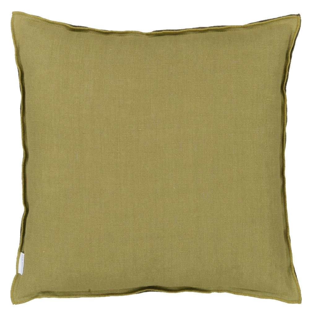 Brera Lino Lime & Moss Cushion - Reverse