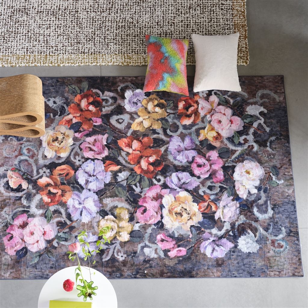 Tapestry Flower Damson Rug