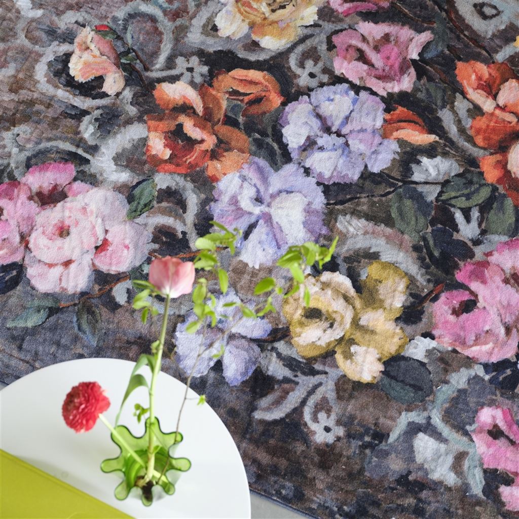 Tapestry Flower Damson Rug