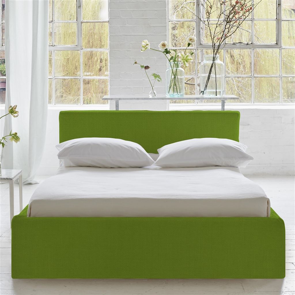 Square Loose Bed Low - Single - Brera Lino - Leaf - Beech Leg
