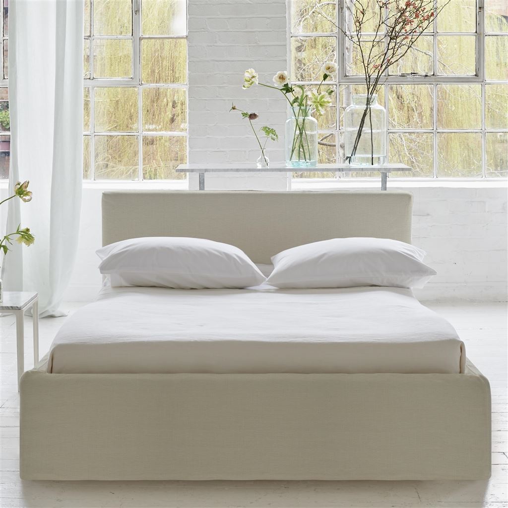 Square Loose Bed Low - Single - Elrick - Alabaster - Beech Leg