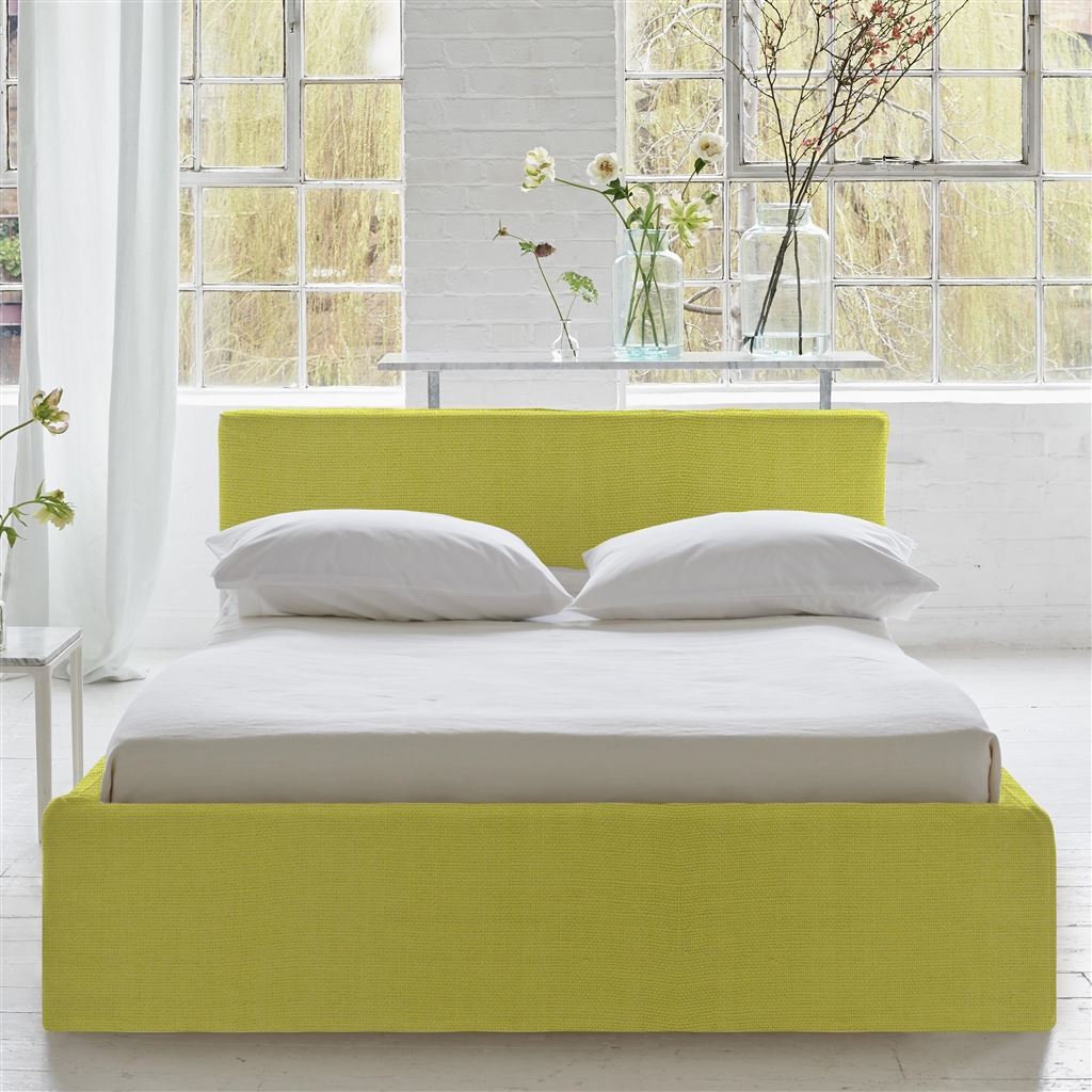 Square Loose Bed Low - Single - Brera Lino - Alchemilla - Walnut Leg