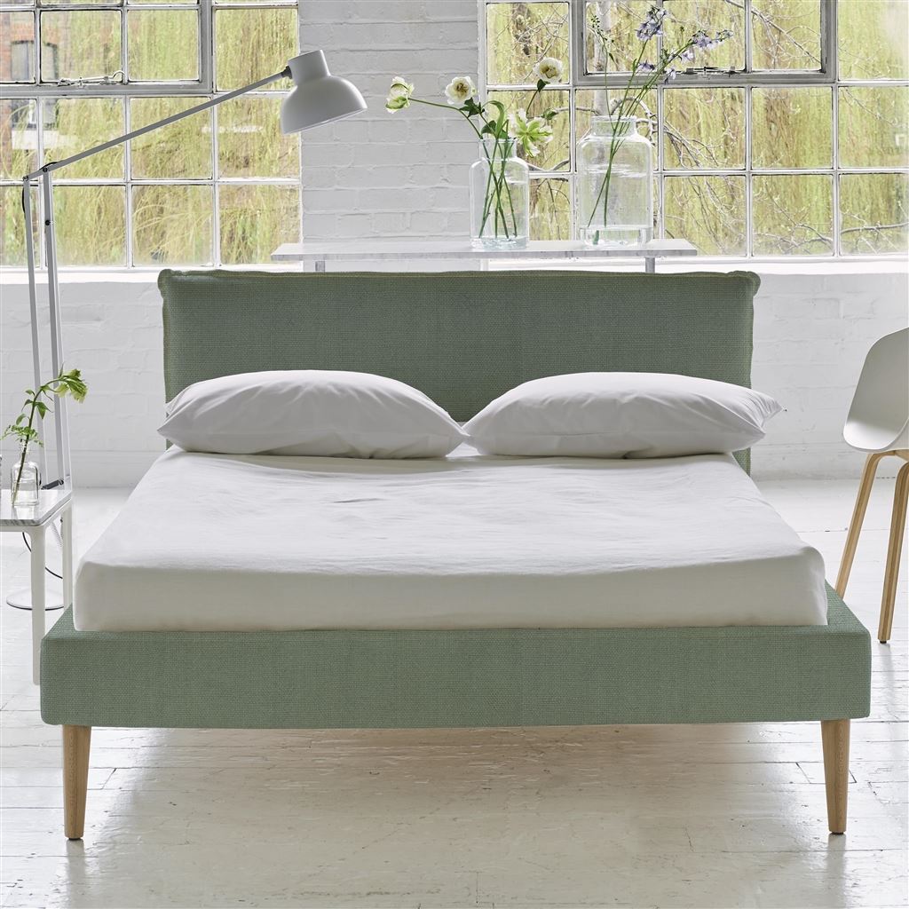 Pillow Low Bed - Double - Brera Lino Jade - Beech Leg