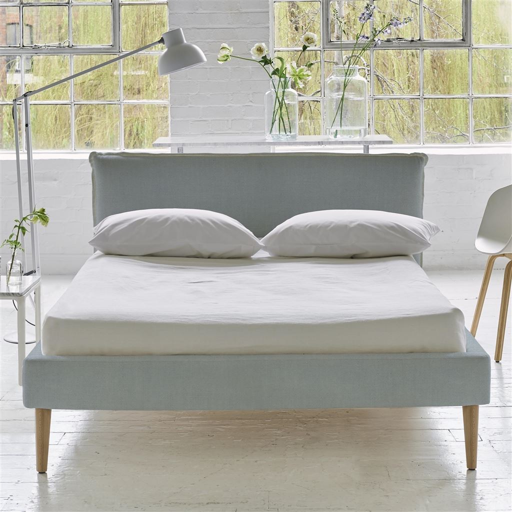 Pillow Low Bed - Double - Brera Lino Lapis - Beech Leg