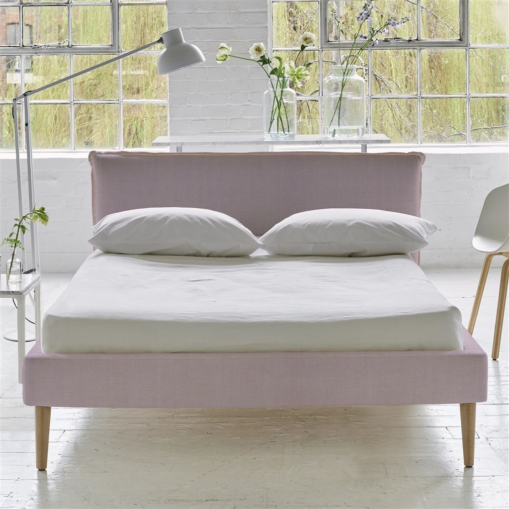 Pillow Low Bed - Double - Brera Lino Pale Rose - Beech Leg
