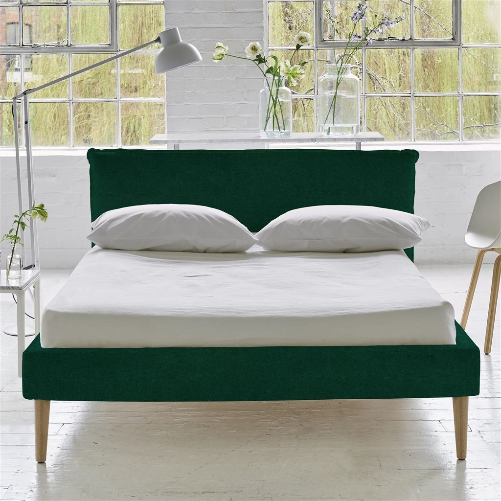 Pillow Low Bed - Double - Cassia Azure - Beech Leg