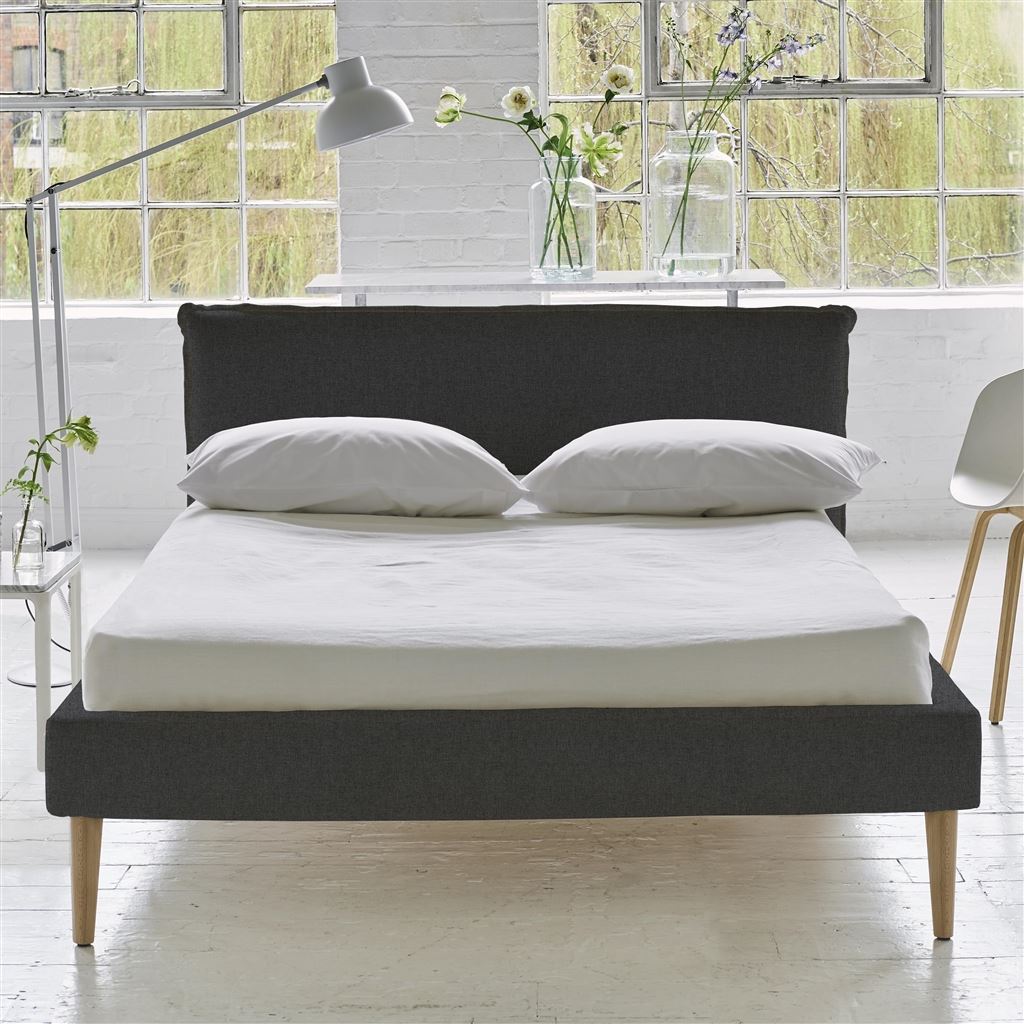Pillow Low Bed - Double - Rothesay Smoke - Beech Leg