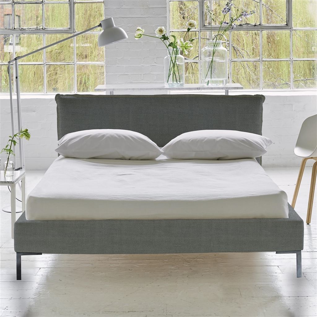 Pillow Low Bed - Double - Brera Lino Zinc - Metal Leg