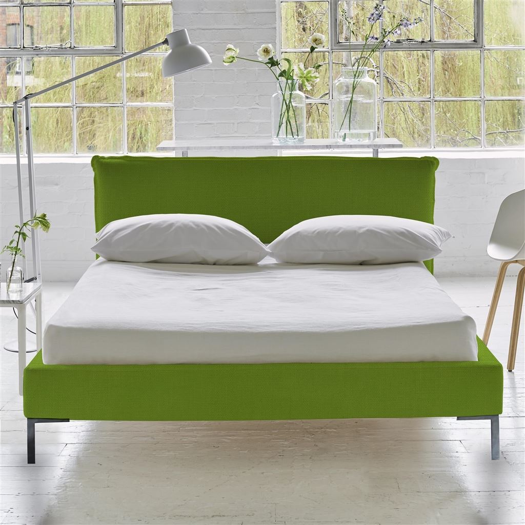 Pillow Low Bed - Double - Brera Lino Leaf - Metal Leg